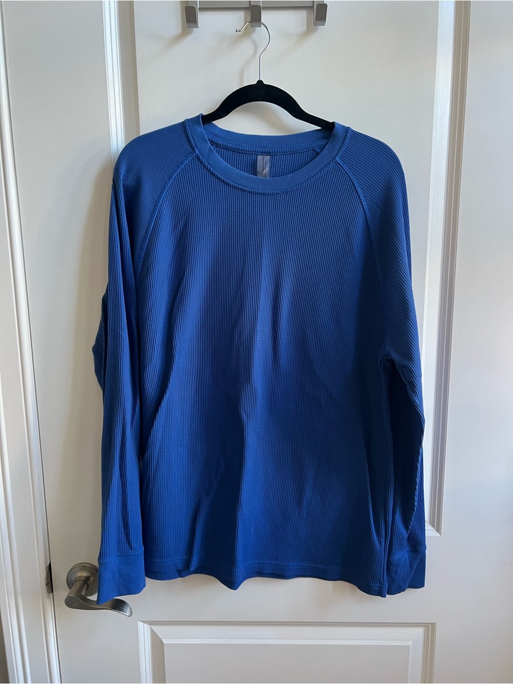 Outdoor Voices Royal Blue Long-Sleeve Waffle Thermal Tee